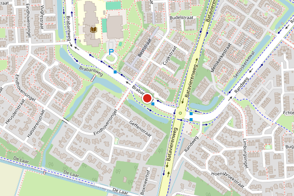 Brandweer-melding op Brabantweg, Arnhem op 19 juni, kaart-overzicht