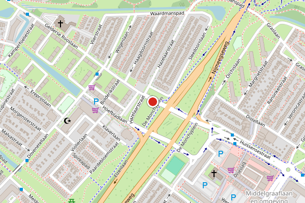 Brandweer-melding op Gelderse Rooslaan, Arnhem op 19 juni, kaart-overzicht