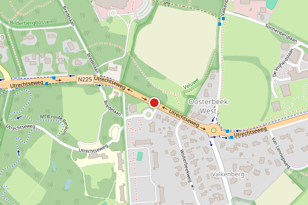 Brandweer-melding op Utrechtseweg, Oosterbeek op 28 april, kaart-overzicht