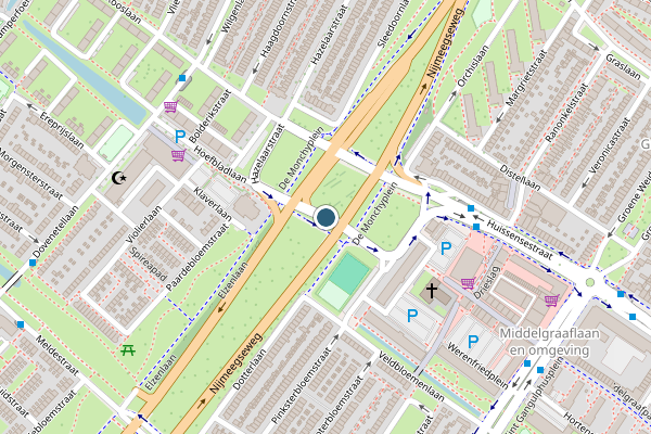 Politie-melding op De Monchyplein, Arnhem op 21 juni, kaart-overzicht
