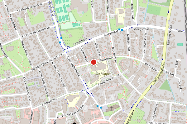 Brandweer-melding op Bachstraat, Elst GE op 4 mei, kaart-overzicht