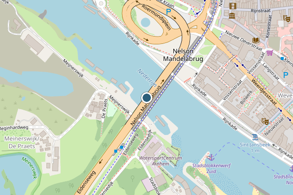 Politie-melding op Nelson Mandelabrug, Arnhem op 5 mei, kaart-overzicht