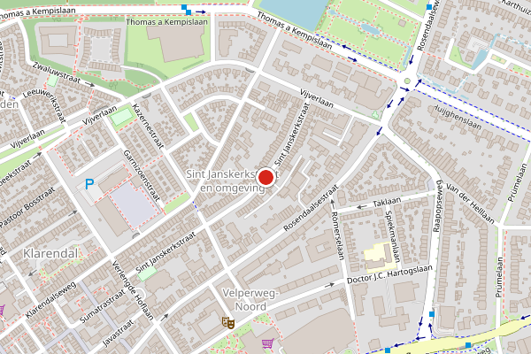 Brandweer-melding op St. Janskerkstraat, Arnhem op 4 mei, kaart-overzicht