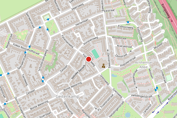 Brandweer-melding op Fazantenweg, Arnhem op 23 juni, kaart-overzicht