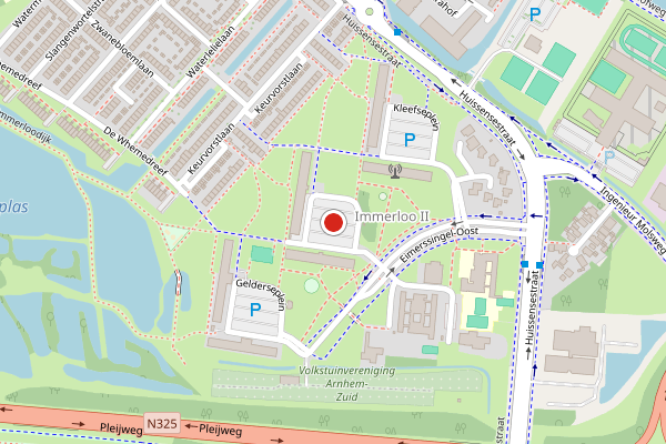 Brandweer-melding op Brandenburgseplein, Arnhem op 23 juni, kaart-overzicht