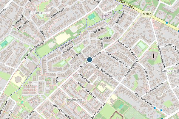 Politie-melding op Doornenkampseweg, Heelsum op 23 juni, kaart-overzicht