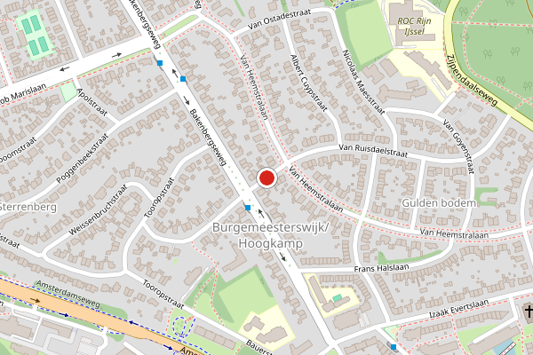 Brandweer-melding op Van Ruisdaelstraat, Arnhem op 25 juni, kaart-overzicht