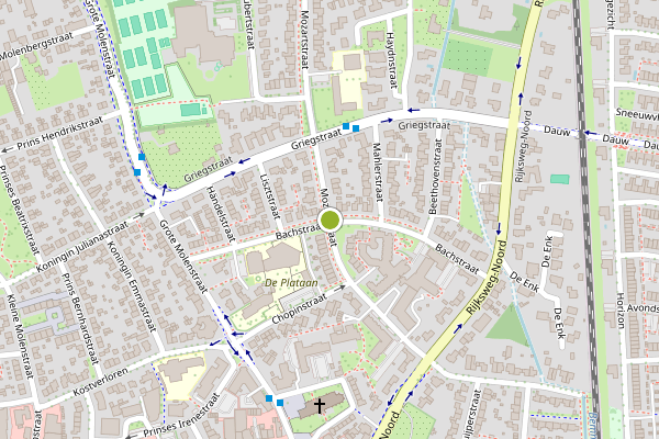 Ambulance-melding op Mozartstraat, Elst GE op 25 juni, kaart-overzicht
