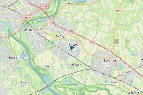 Politie-melding op Duiven op 27 juni, kaart-overzicht