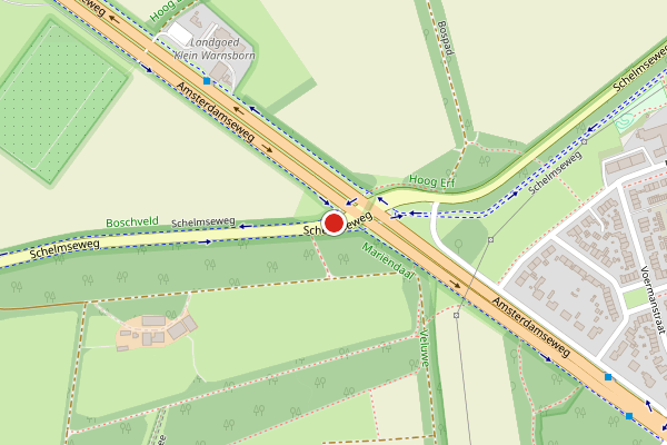 Brandweer-melding op Schelmseweg, Arnhem op 27 juni, kaart-overzicht