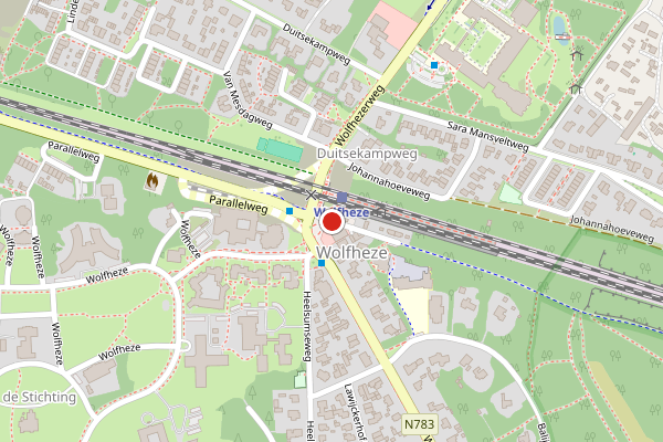 Brandweer-melding op Parallelweg, Wolfheze op 28 juni, kaart-overzicht